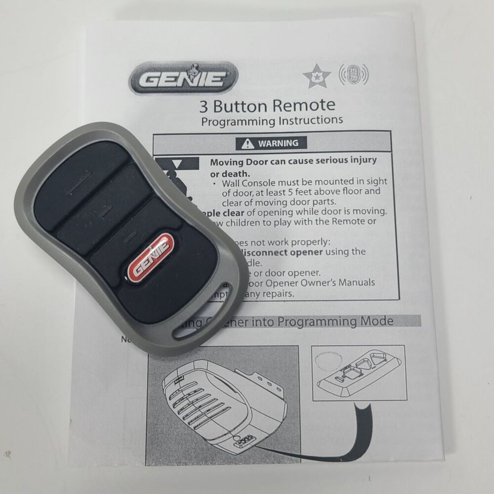 Genie G3T-A 3 Button Garage Door Opener Remote OEM Genuine w/ Clip Tested Works